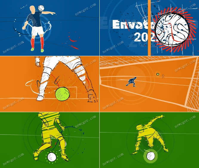 3款足球世界杯包装片头卡通动画AE模板