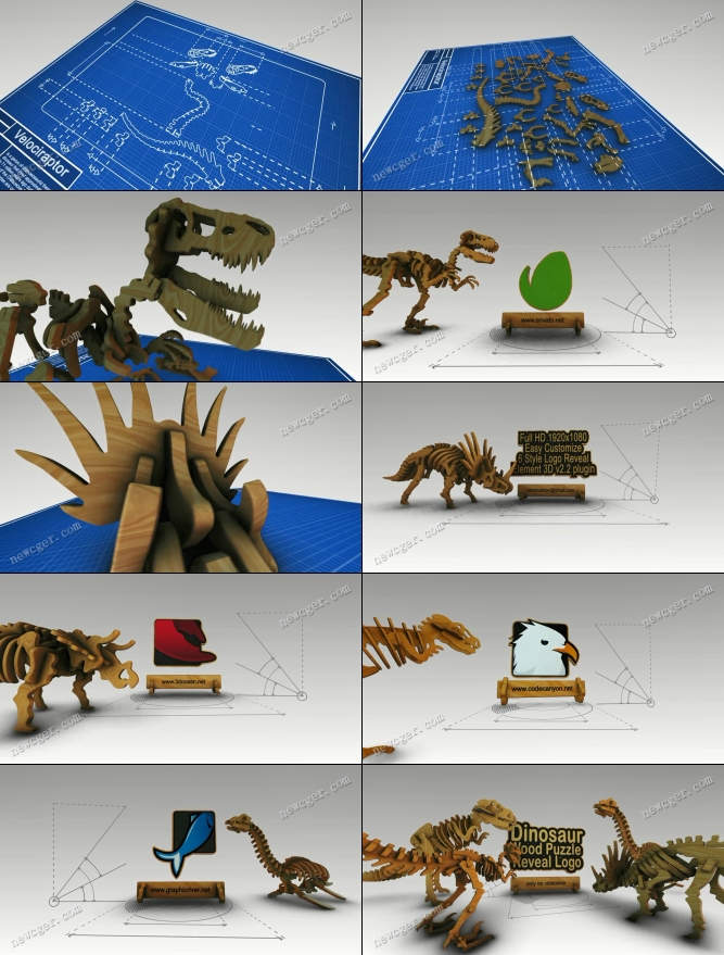 恐龙拼图标志动画AE模板.jpg