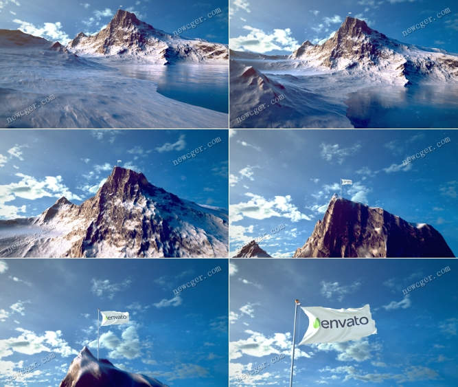 山顶上的旗帜AE模板.jpg