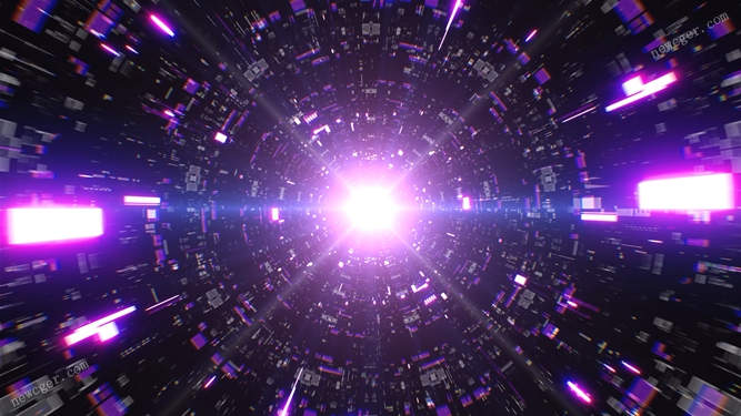 发光的紫色隧道视频素材.jpg