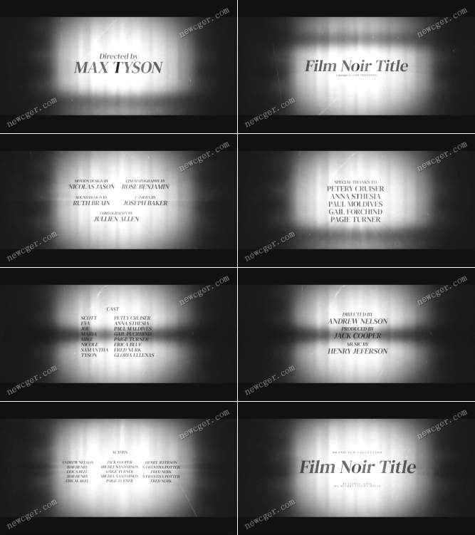 八种演员表的文本动画AE模板.jpg