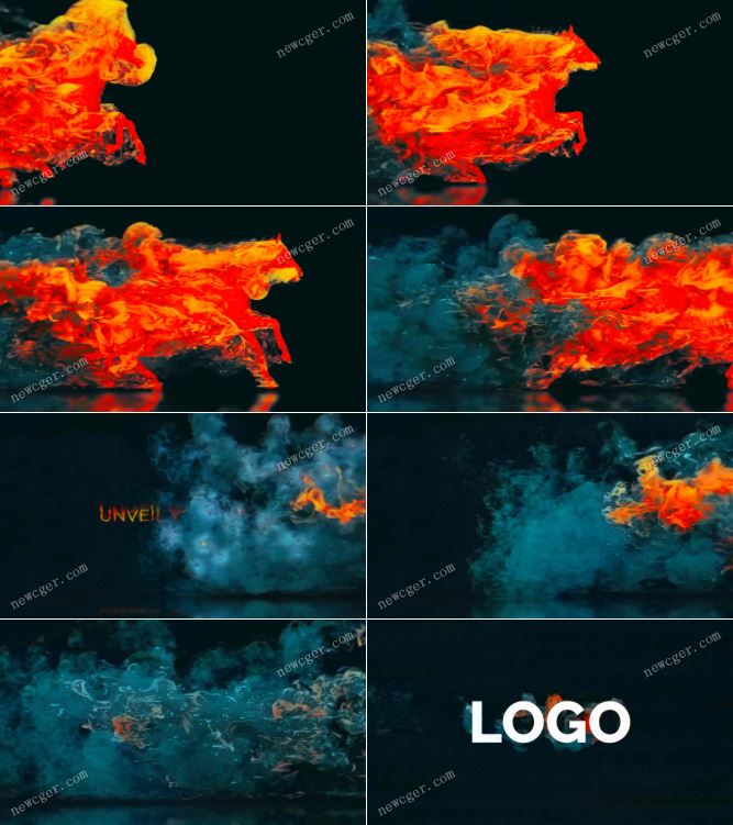 燃烧的马匹标志揭示AE模板.jpg 燃烧的马匹标志揭示AE模板.jpg