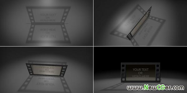模拟灯光下的电影胶片框，FILM STRIP