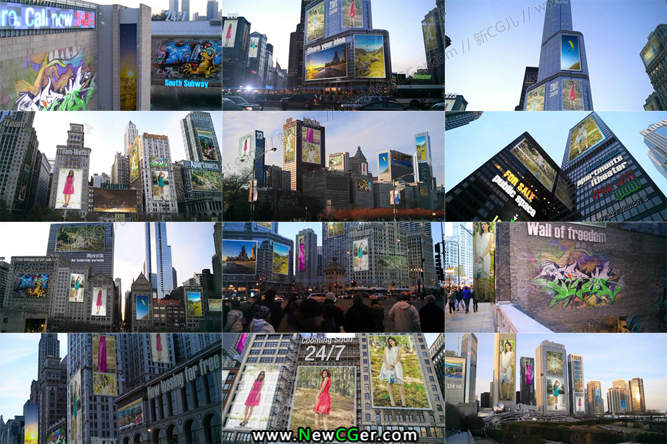 城市建筑物上的广告AE模板.jpg