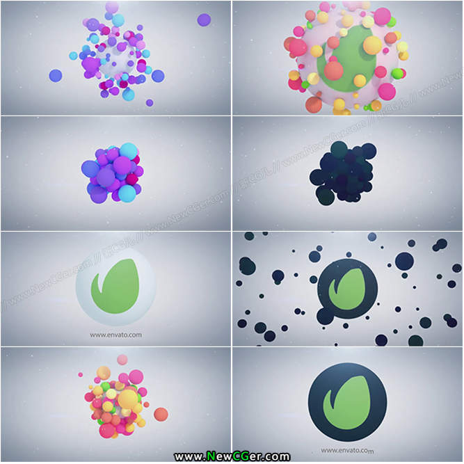 时尚缤纷的小球动画揭示出标志AE模板.jpg